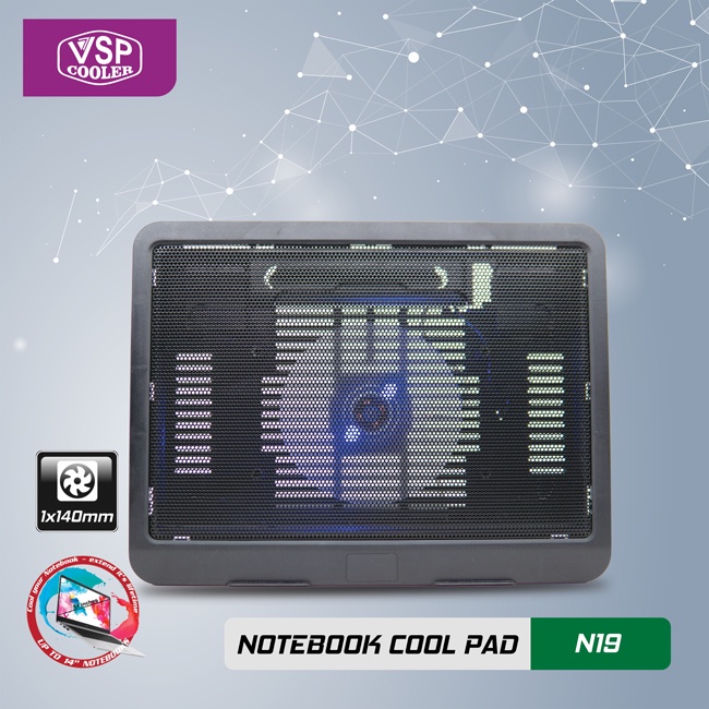 đế tản nhiệt VSP Cooler N19 (1*Fan 14cm)