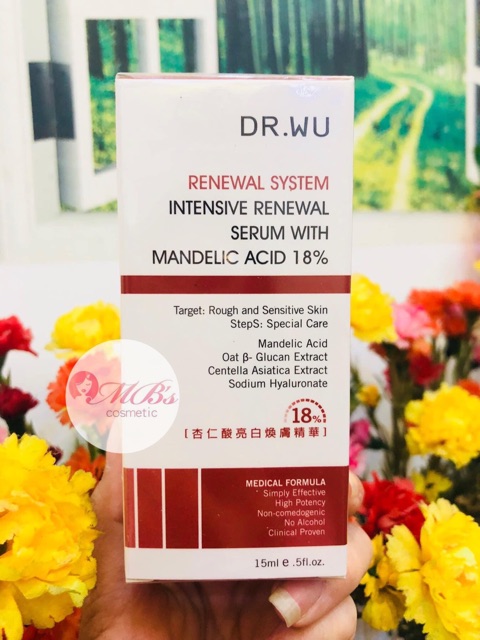 Tinh chất Dr.WU serum Intensive Renewal Serum With Mandelic Acid 18% và PLUS