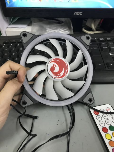 Bộ 3 Fan LED RGB RED DRAGON V8/2018 - HUB -REMOTE -VÍT