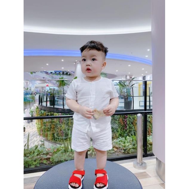 BỘ ĐŨI CỘC TAY XANH/ TRẮNG CHO BÉ TRAI