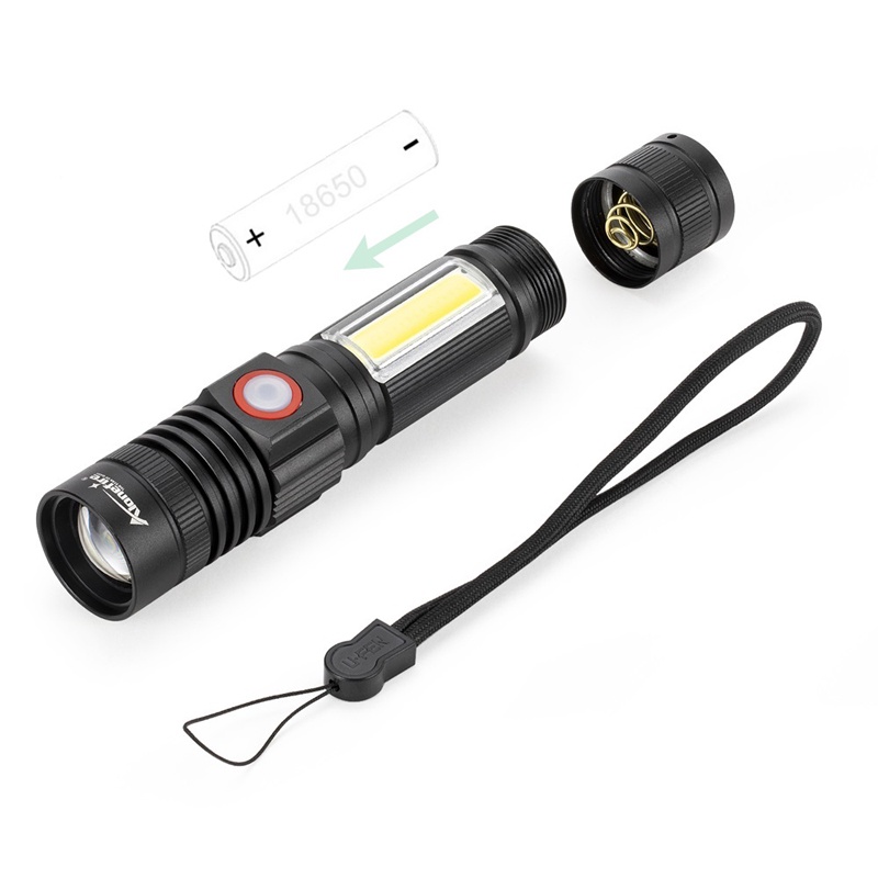 Đèn pin ALONEFIRE X580 LED COB T6 18650 nhỏ gọn dành cho mang đi cắm trại