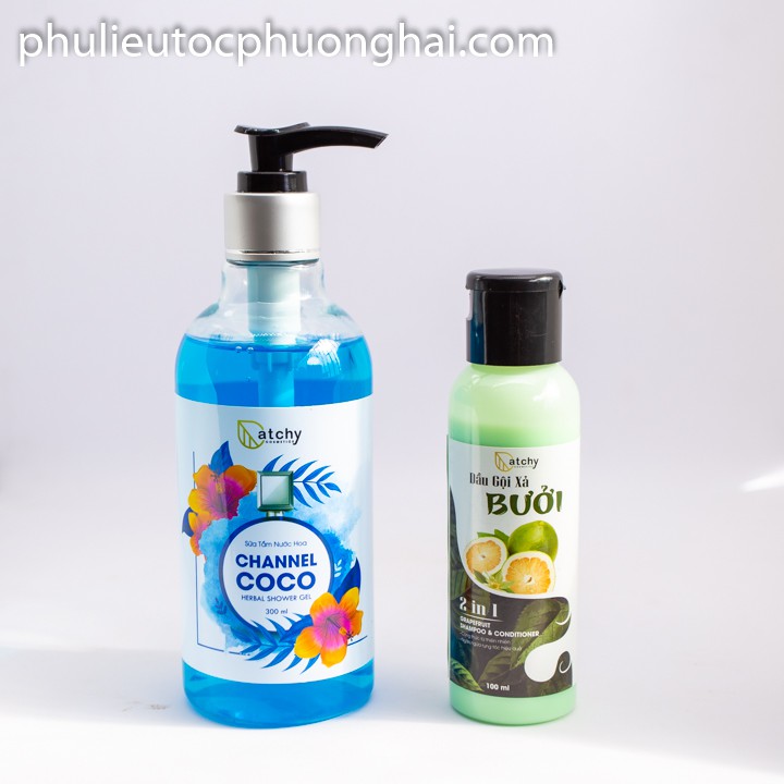 Sữa tắm nước hoa Channel COCO CatChy 300ml tăng dầu gôi bưởi 100ml