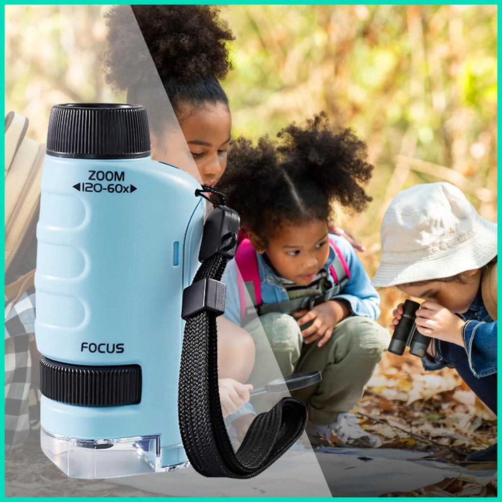 Kính Hiển Vi Cầm Tay Độ Phóng Đại 60x-120x Có Đèn LED