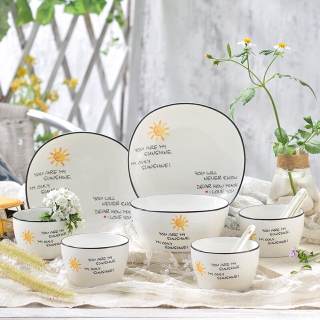 Bộ bát đĩa sứ sunshine 11 món
