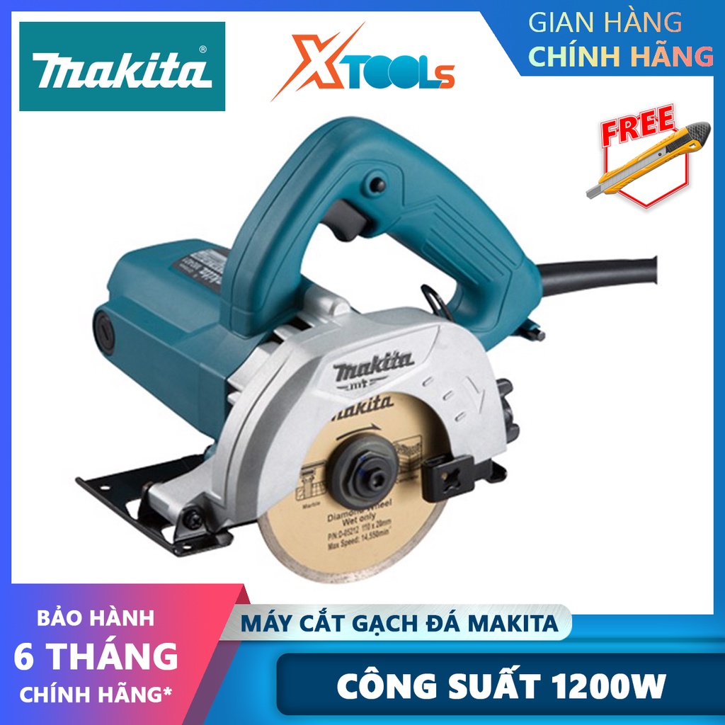 Máy cắt gạch đá Makita M0401B chính hãng | máy cắt gỗ đĩa cắt 110mm, Công suất: 1.200W, motor dây đồng, điện thế 220V