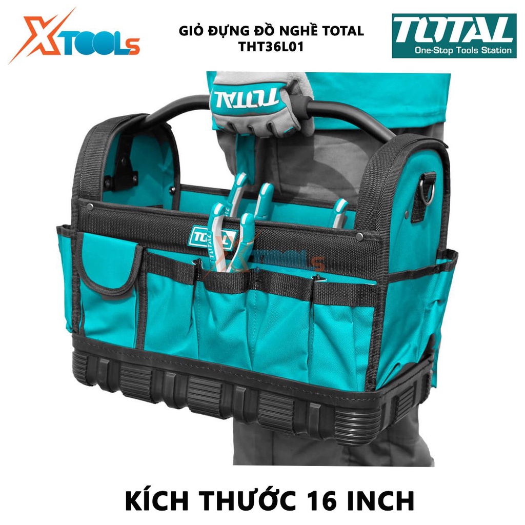 Túi xách dụng cụ TOTAL THT36L01 | Giỏ đựng đồ nghề Kích thước: 16" túi đựng dụng cụ 21 ngăn, dùng để chứa những vật dụng