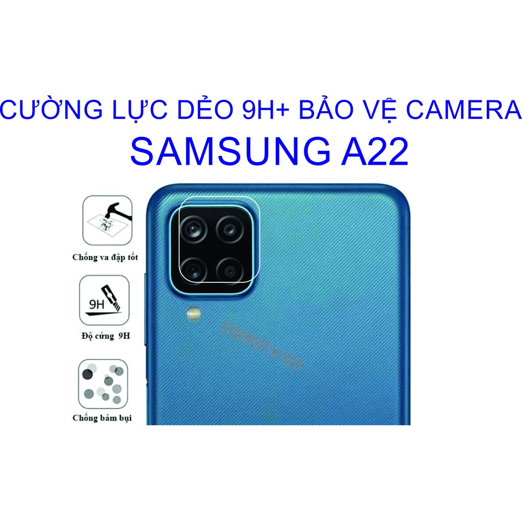 Cường lực Dẻo Bảo vệ Camera SAMSUNG A22 Siêu bền không nức mẻ khi va chạm, bảo vệ camera tiệt đối