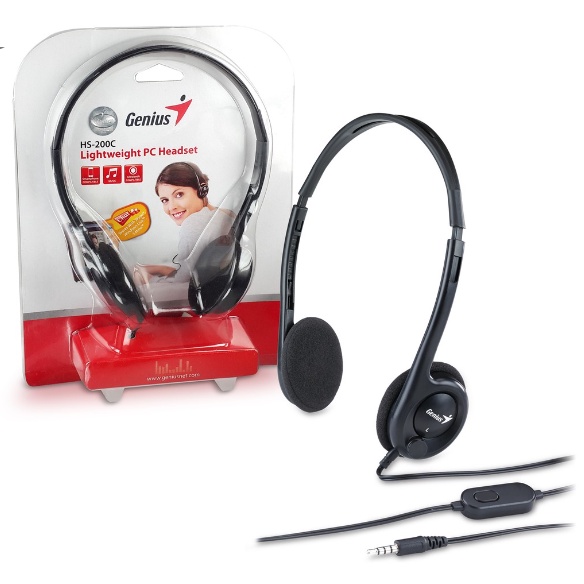 Tai nghe chụp tai chính hãng Genius 1 jack 3.5 HS-200C , tai nghe chụp tai có mic
