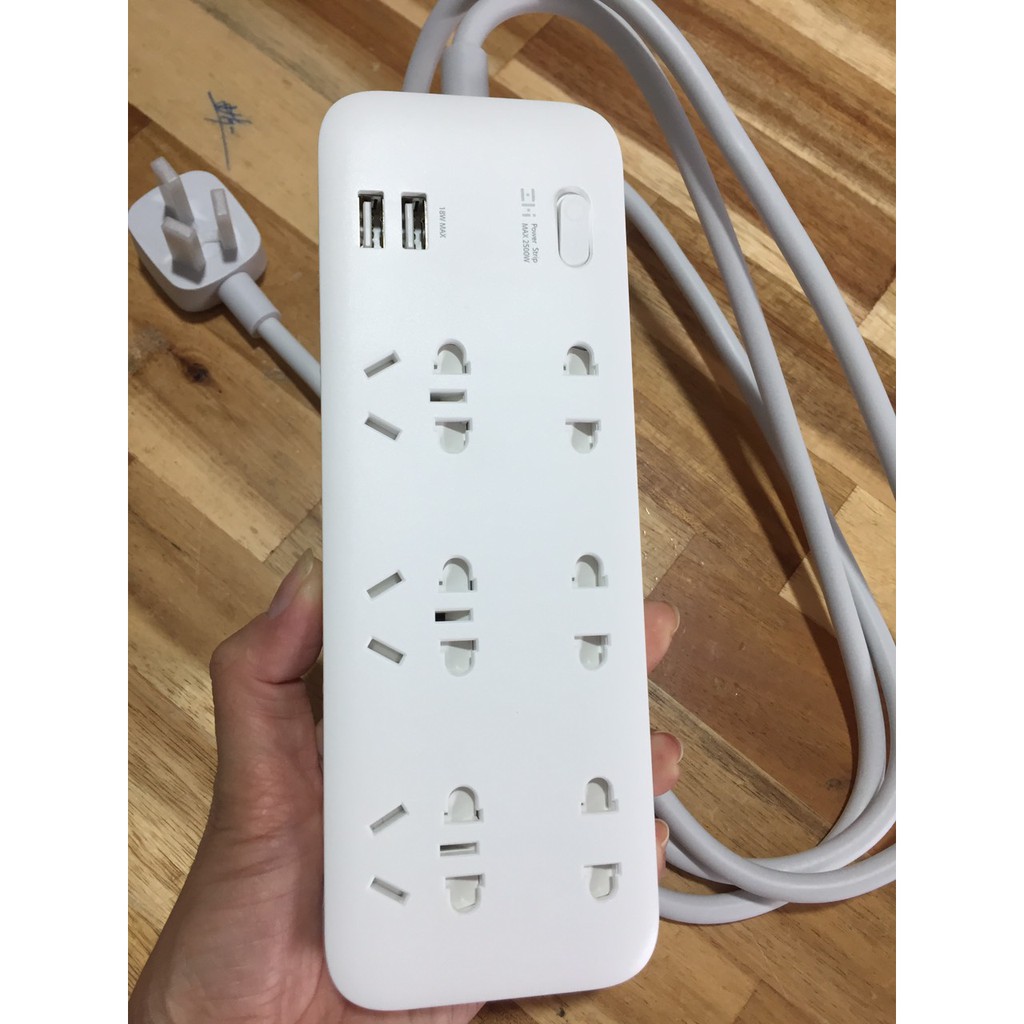 [2 USB+ 6 cổng cắm] Ổ căm đa năng Zmi CX05
