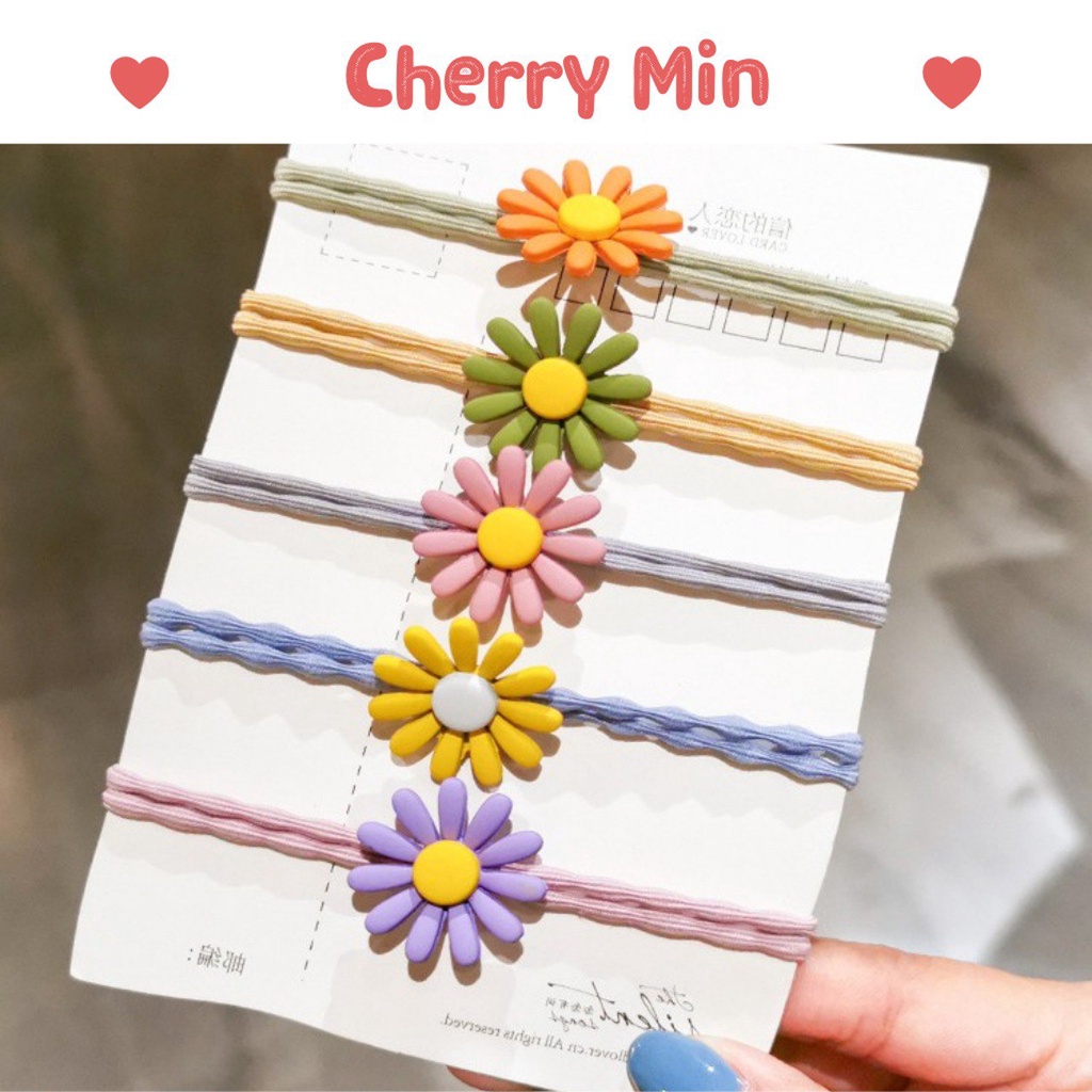 Dây buộc tóc hoa cúc CHERRY MIN