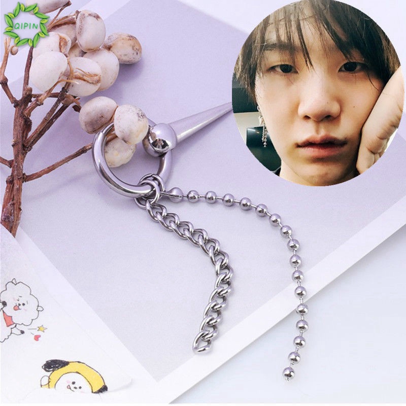 Bộ 1 chiếc/1 đôi khuyên tai dài thiết kế theo phong cách thời trang thành viên BTS cá tính cho nam và nữ