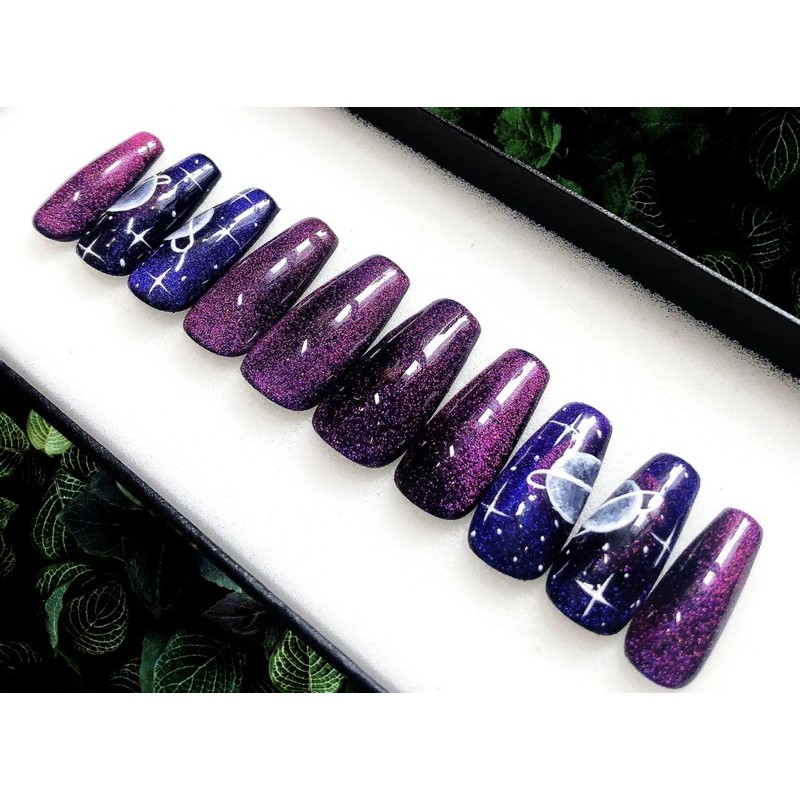 nailbox Nuna móng úp thiết kế móng úp galaxy thiên hà dải ngân hà. inbox chọn size và shape . CÓ NOW SHIP