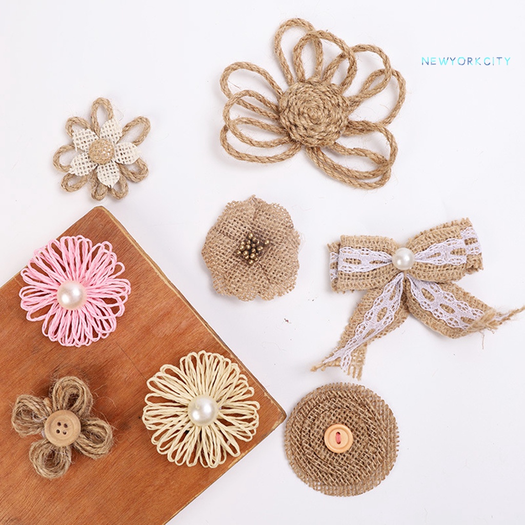 Ny-miếng Vải Lanh Thủ Công Thắt Nơ Hoa Mô Phỏng Đa Năng Thân Thiện Với Môi Trường Dùng Làm Quà Tặng Giáng Sinh