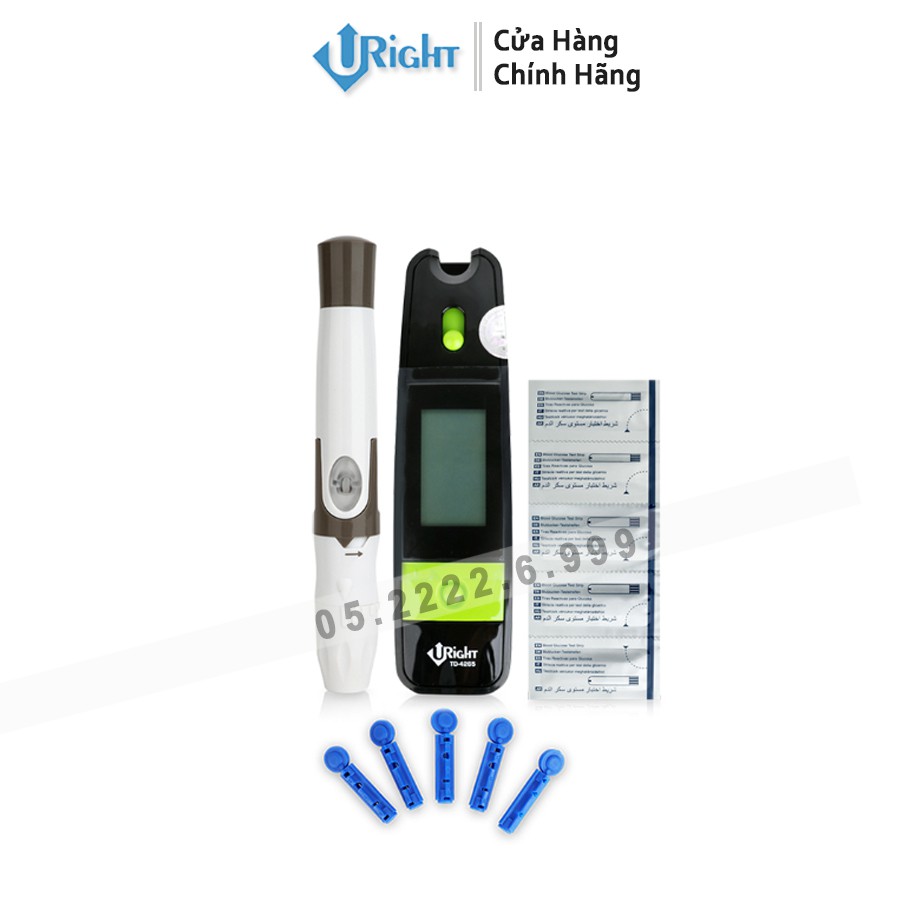 Máy đo đường huyết Uright TD-4265 + Tặng hộp que thử 10 que rời và 10 kim lấy máu