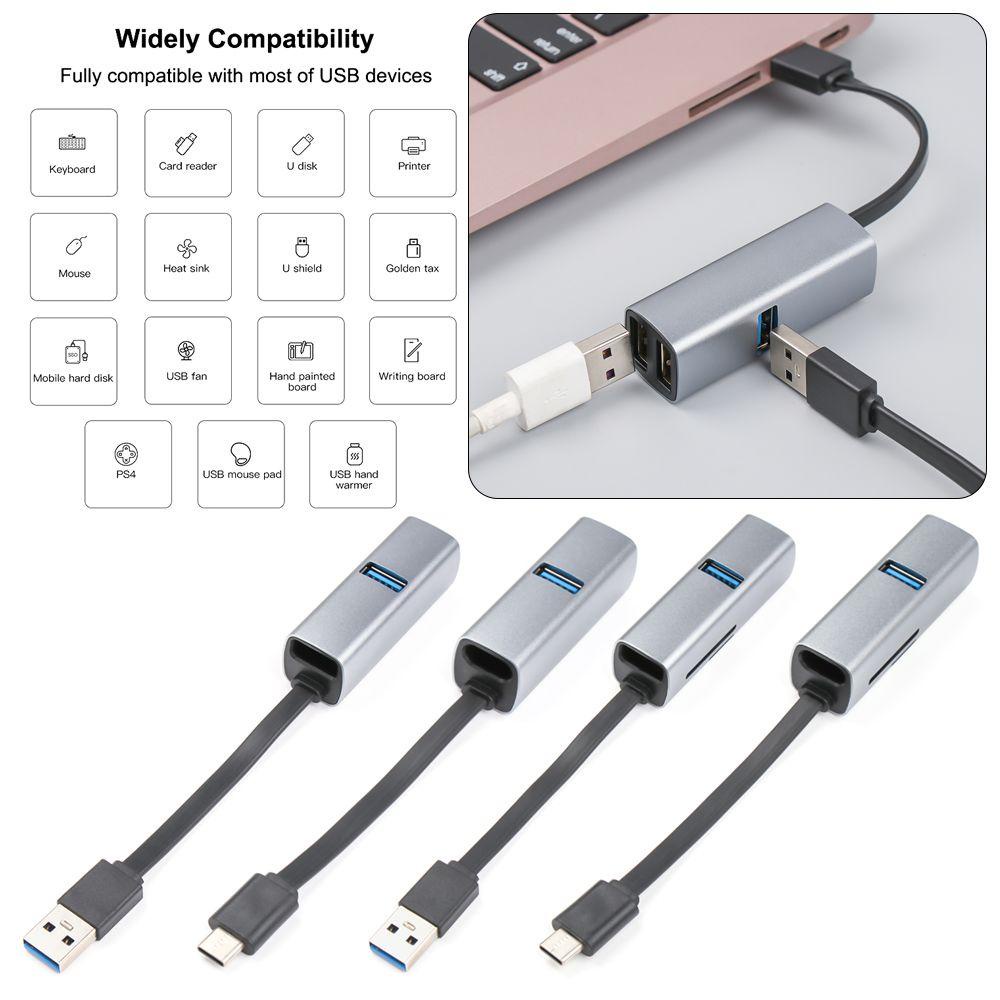 Bộ Chia OTG USB 3.0 Bằng Hợp Kim Nhôm Tốc Độ Cao
