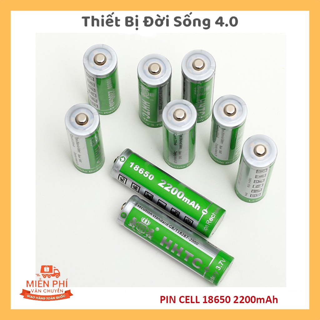 Pin Sạc Cell 18650 HHTC Green Lithium-ion 2200mAh 3.7V dùng cho Loa/ Đài/ Máy phóng thanh và Đèn pin