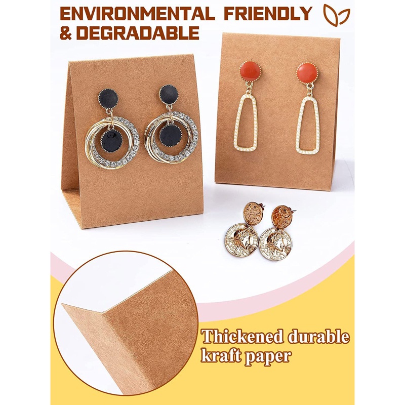 Thẻ Trưng Bày Bông Tai DIY 100 Cái Kèm 200 Thẻ