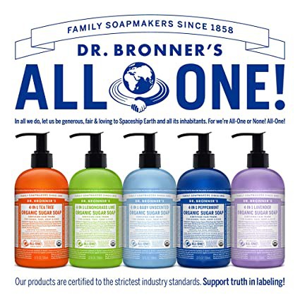 Sữa tắm hữu cơ cho bé công dụng 355ml @Hàng-Mỹ DR-BRONNER'S Baby-Organic-Sugar-Soap-4in1-12-fl.oz