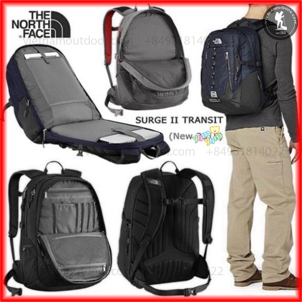 Balo Laptop TNF Surge 2 transit chống nước hiệu quả [ BẢO HÀNH TRỌN ĐỜI ] - Dây đeo trợ lực xịn sò