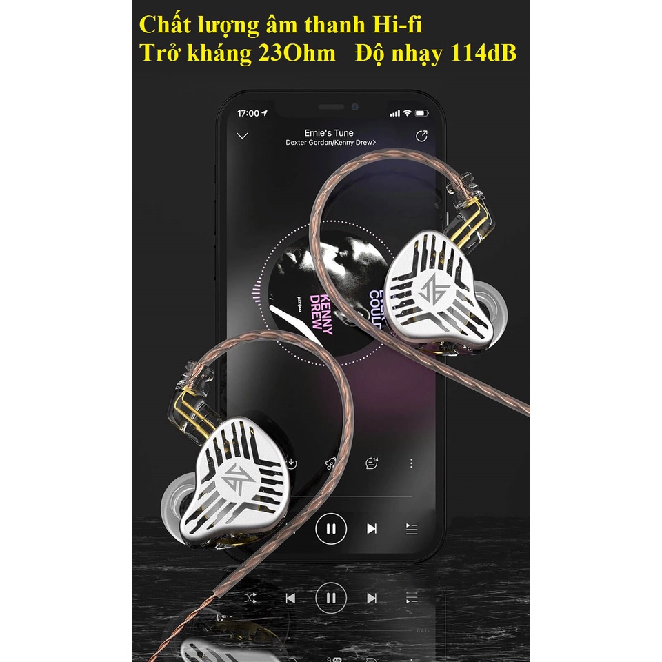 Tai nghe nhét tai chân cắm 3.5m hỗ trợ mic KZ EDS