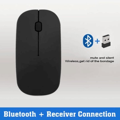 UltraThin White & Black Bluetooth Wireless Mouse 2.4G Optoelectronic Mouse Office Game Mouse