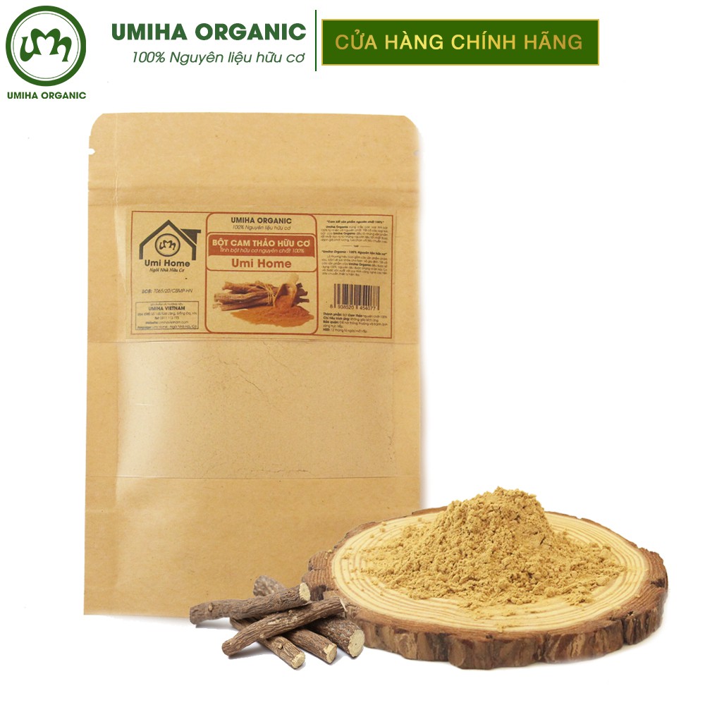 Bột Cam Thảo đắp mặt hữu cơ UMIHA nguyên chất túi Zip 35g | Licor Ice Powder 100% Organic