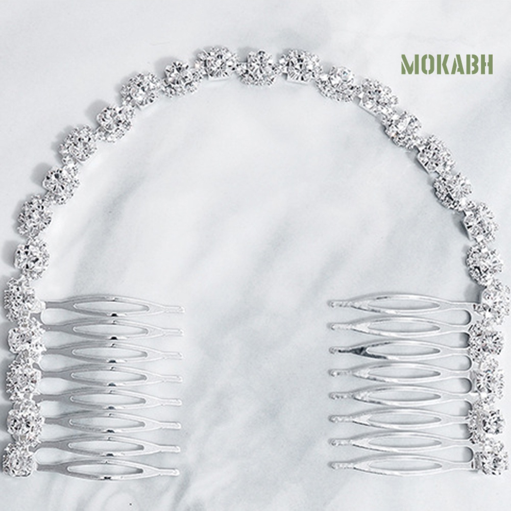 Lược Cài Tóc Dạng Chuỗi Đính Đá Trang Trí Cô Dâu Sang Trọng