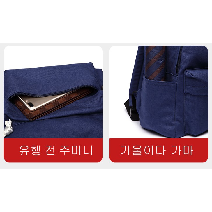 SPAO Women's canvas backpack Korean version of the simple tide college student bag