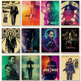 Poster Giấy Kraft In Hình John Wick Cổ Điển Trang Trí Tường Nhà / Phòng / Quán Bar