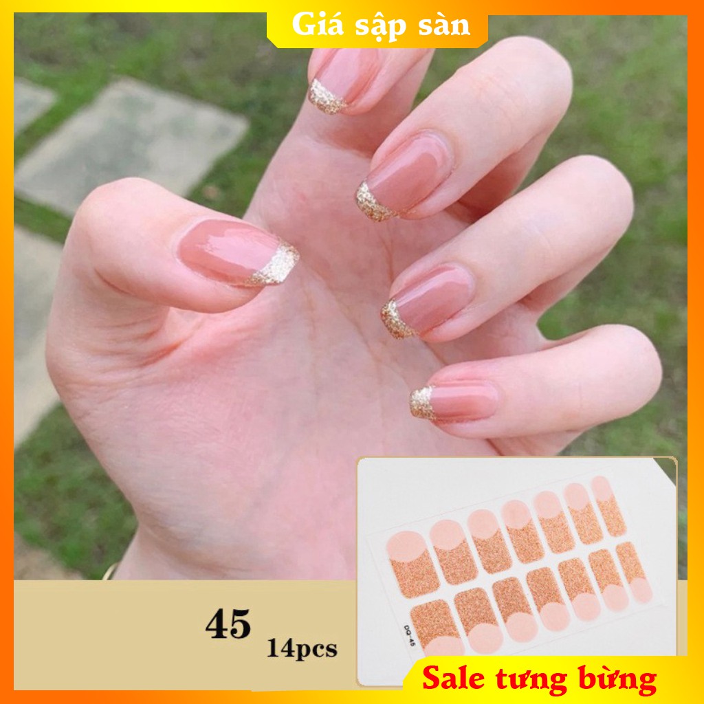 Miếng dán móng tay nail sticker mới về gồm 14 móng, không thấm nước, có độ đàn hồi tốt