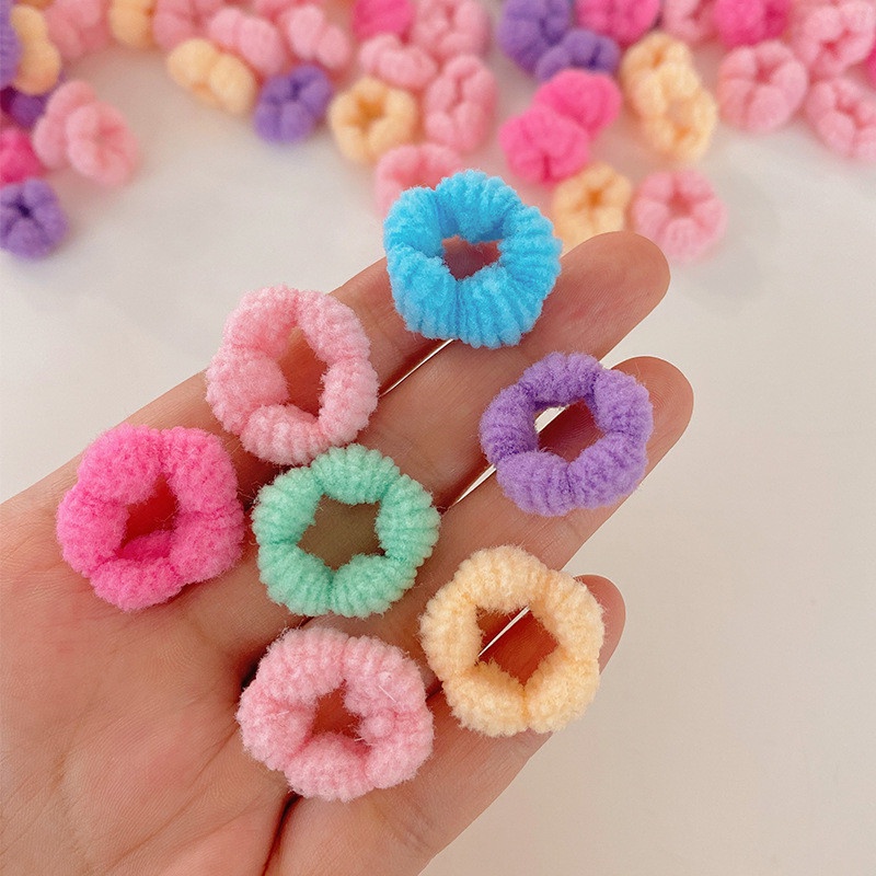 Set 100 Dây Buộc Tóc Co Giãn Nhiều Màu Sắc Dễ Thương Cho Bé Gái