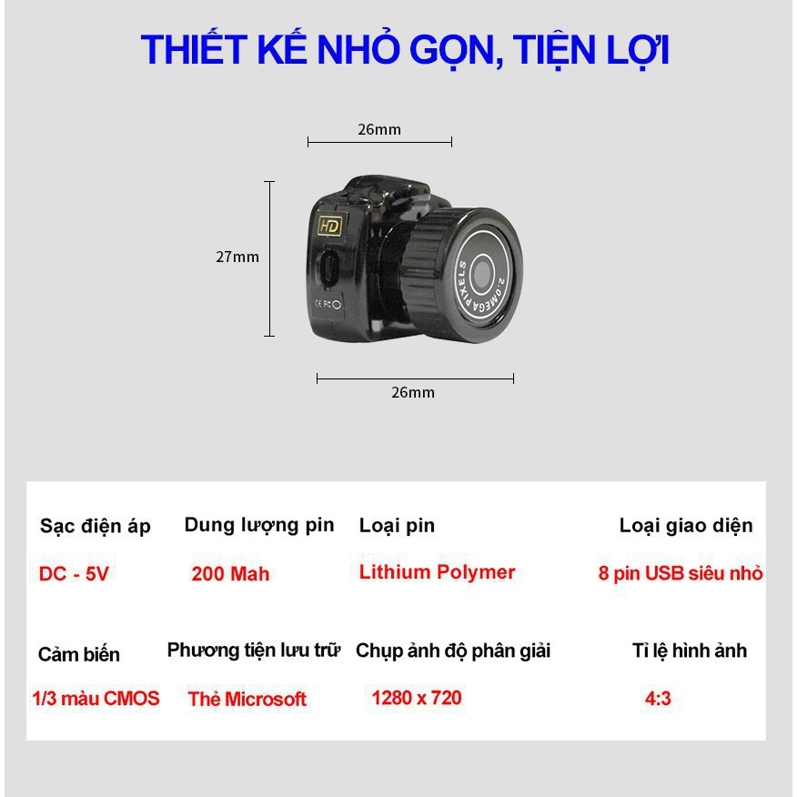 Camera Hành Trình Nhỏ Gọn, Kèm Phụ Kiện Đầy Đủ - Camera Hành Động