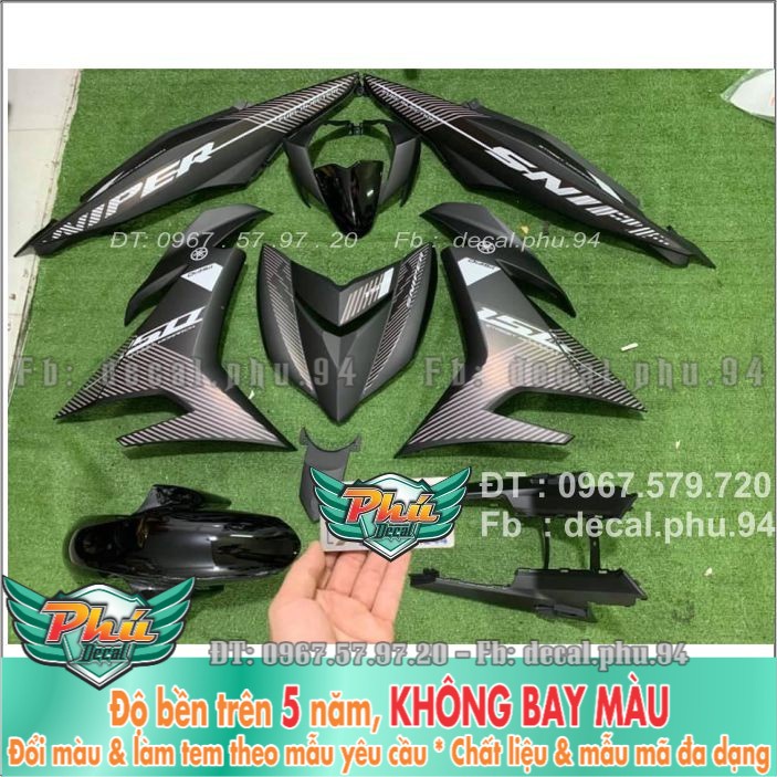 Tem rời Exciter 150 Sniper Trắng đen nhám (X) -1