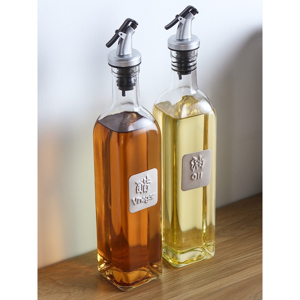 Chai Đựng Gia Vị Thủy Tinh Thân Vuông Có Vòi Rót Bấm Tay Dung tích từ 150ML đến 500ML Trong Nhà Bếp | BigBuy360 - bigbuy360.vn