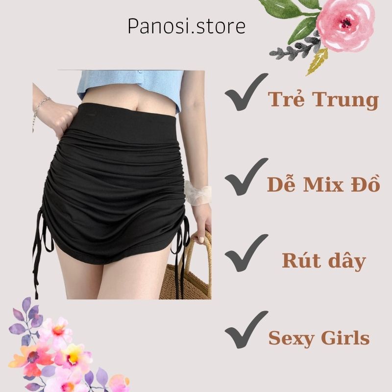 Chân váy nữ ngắn rút dây quyến rũ PANOSI chất thun lạnh hàng Quảng Châu - MÃ CV502 | BigBuy360 - bigbuy360.vn