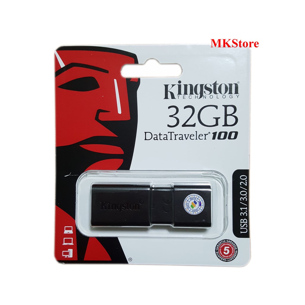 [Mã ELFLASH2 hoàn 10K xu đơn 20K] USB Kingston 32GB 3.0 DT100G3 Chính hãng phân