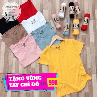 Áo thun tay ngắn cổ tim hot 2020 - áo phông nữ trơn phom rộng lngapa31