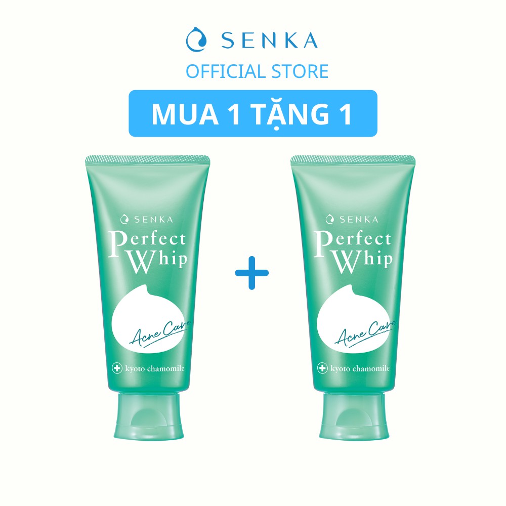 [MUA 1 TẶNG 1] Sữa rửa mặt dành cho da mụn Senka perfect whip acne care 100g