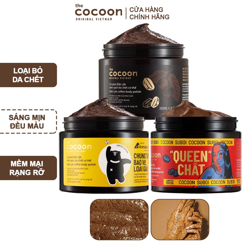 Cà phê Đắk Lắk làm sạch da chết cơ thể Cocoon 200ml