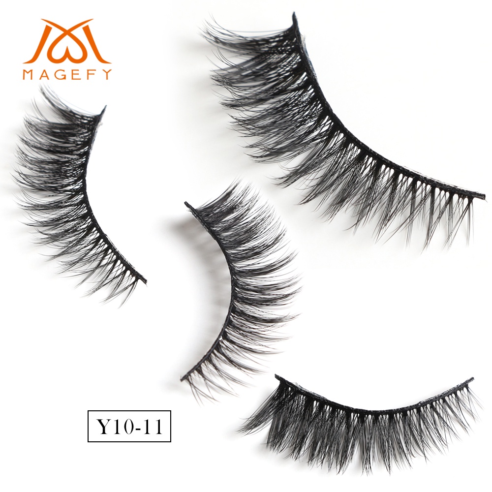 Bộ 10 Cặp Lông Mi GiảMAGEFYMi giả gân trong ，Tóc con người Tự nhiên Chữ thập dày Bushy Curl Fake Lashes Extension
