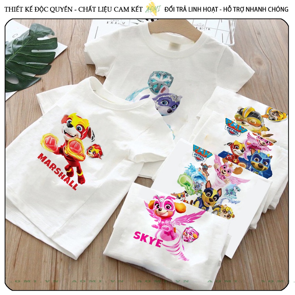 ÁO THUN Đội Chó Cứu Hộ Paw Patrol UNISEX PHÔNG TRẮNG TAY NGẮN NAM NỮ GIA ĐÌNH CẶP ĐÔI SIZE TRẺ EM BÉ TRAI GÁI AOMIVN