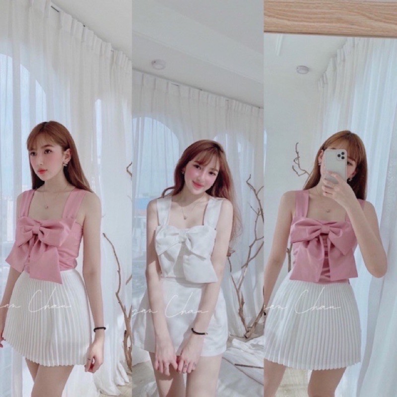 Áo hai dây bản to 🥰 áo hai dây nơ to