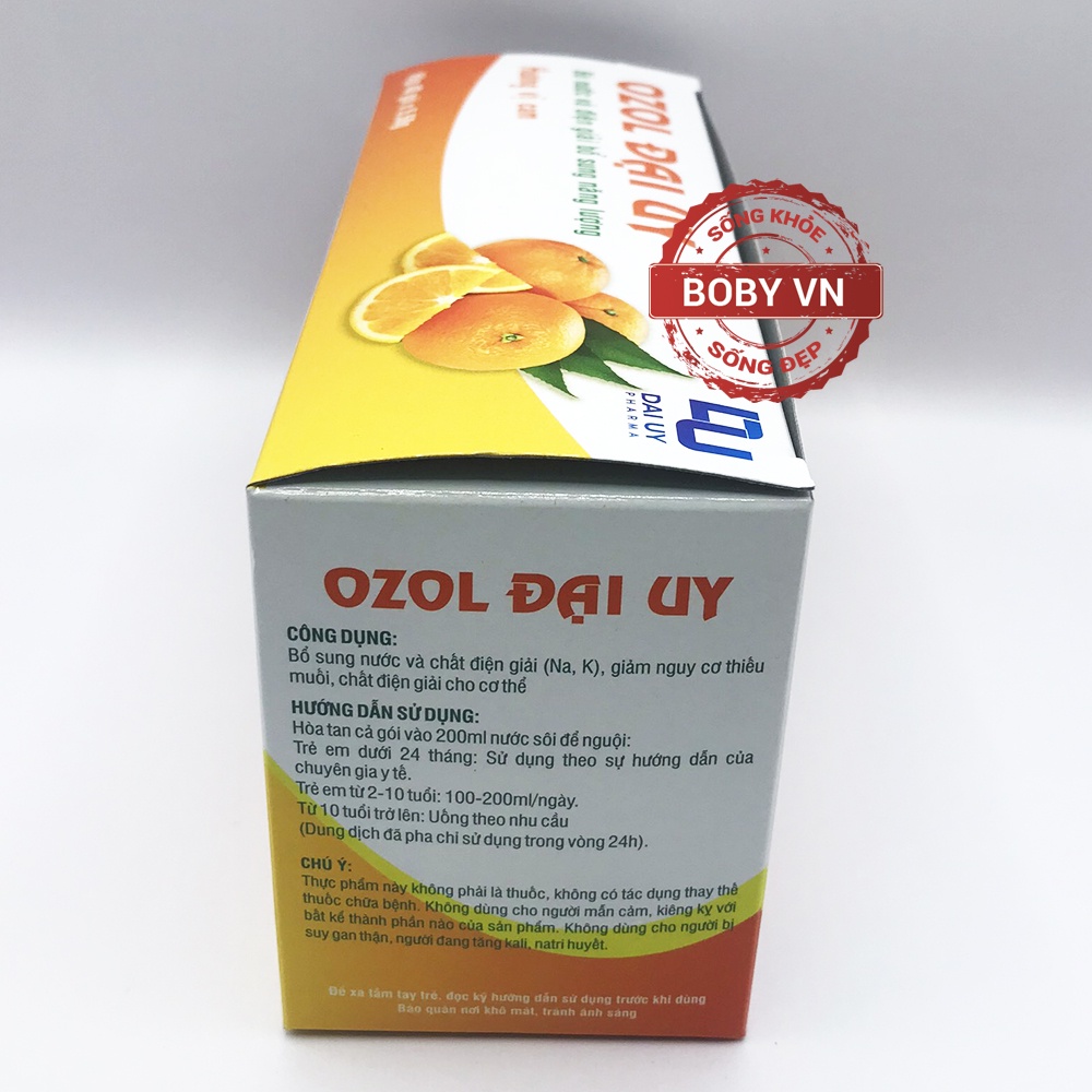 Ozol Đại Uy - Bù nước và điện giải bổ sung năng lượng - Hương vị cam - Hộp 40 gói