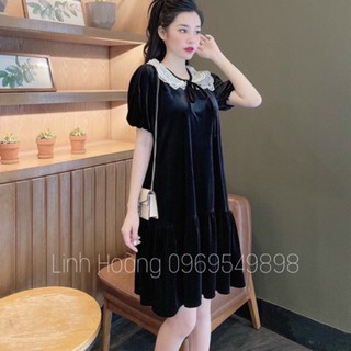 Váy nhung cổ bèo mới về siêu hót