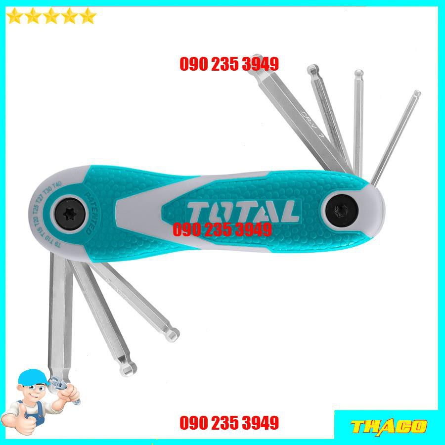 Bộ 8 chìa lục giác tròn bi bông dạng xếp Total Ingco 1234