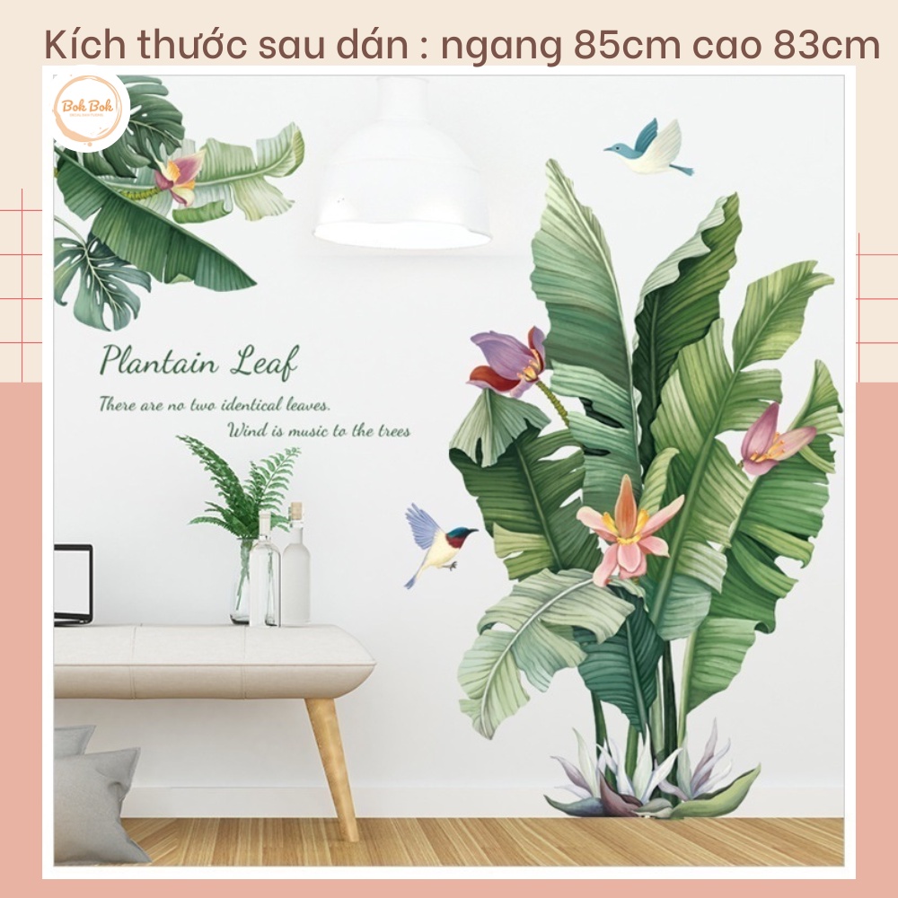 Decal dán tường cây chuối A22 phong cách Bắc Âu