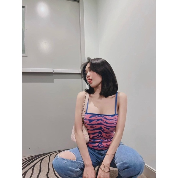 Áo 2 Dây Da Beo Croptop