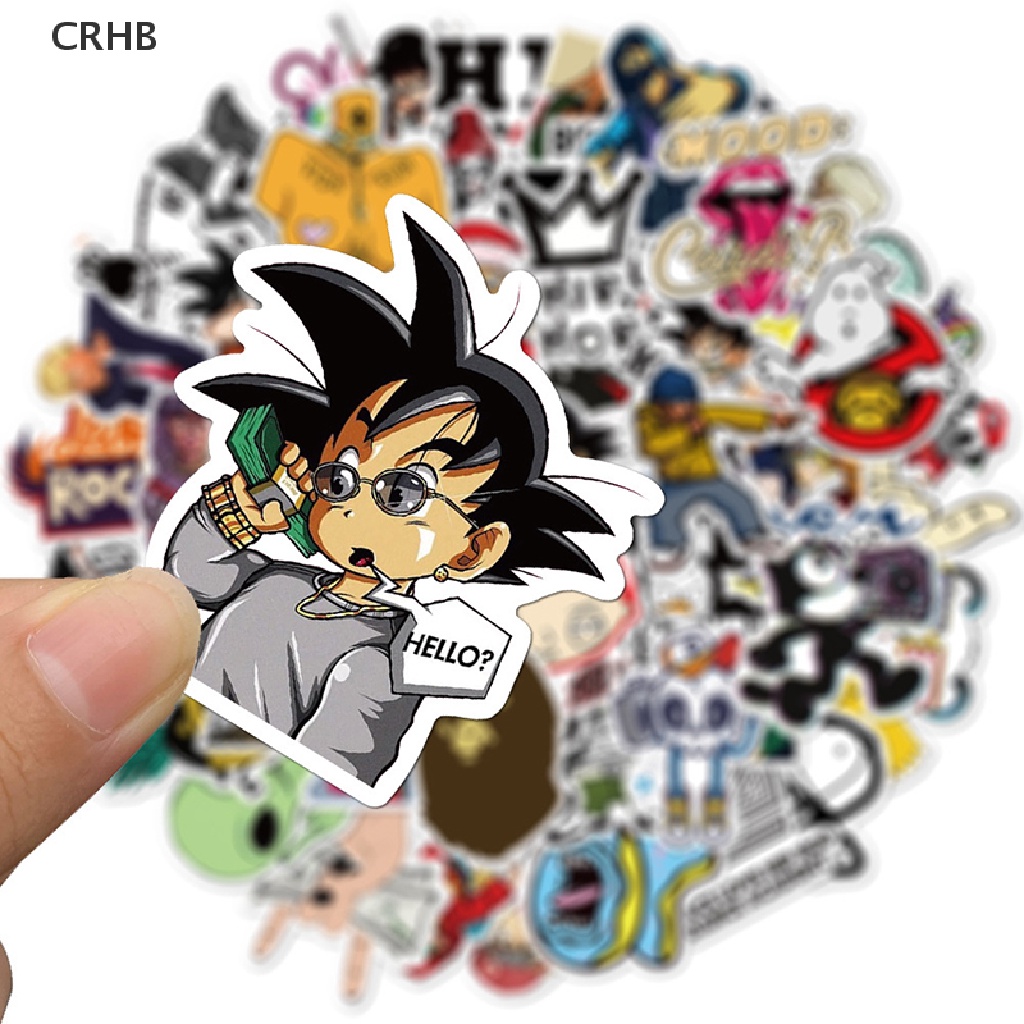 Set 100 Sticker Dán Trang Trí Máy Tính Phong Cách Hip Hop Rock Mới