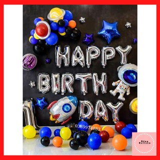 Set bóng trang trí sinh nhật chủ đề phi hành gia ver 10 🍓FREESHIP🍓 Set bóng trang trí sinh nhật cho bé trai đủ như hình