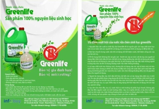 Nước rửa chén sinh học Greenlife.